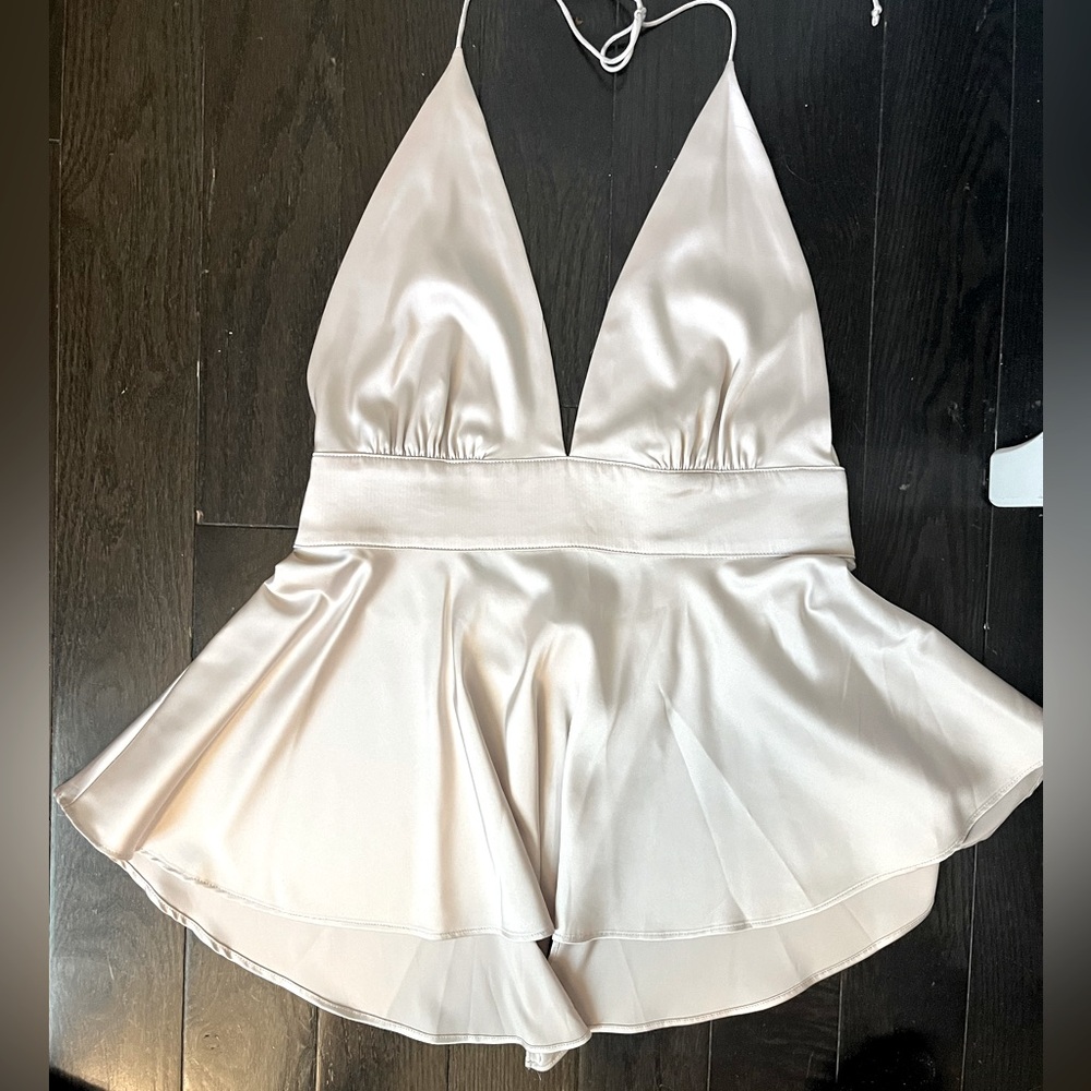 Abbeline champagne silk top